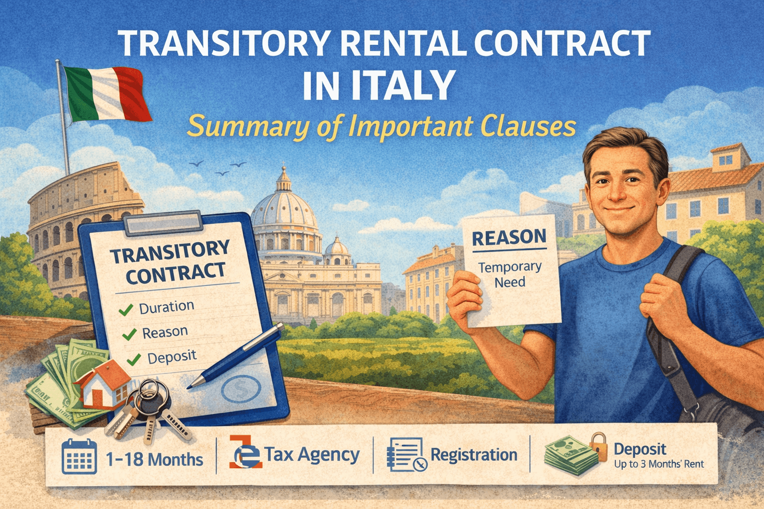Transitory Rent Contratto Transitorio in Rome, Italy | Tenant Guide & Key Clauses | Cribmed