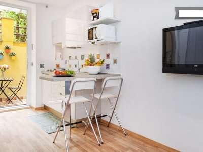 TERMINI BLUE STUDIO WITH OUTDOOR PATIO - near Metro and Station